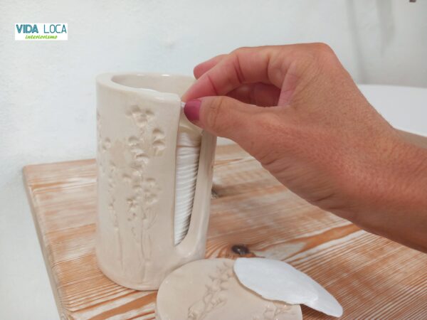 Dispensador de algodones "Flores"