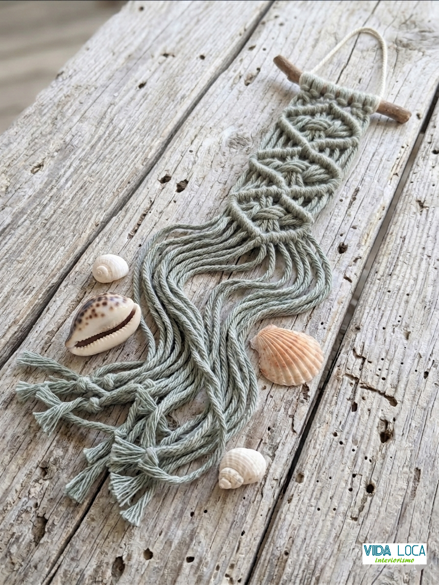 Colgante macrame' y madera - Imagen 2