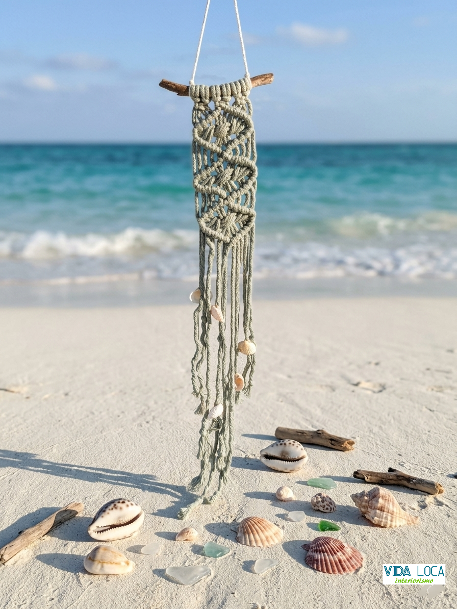 Colgante macrame' y madera - Imagen 3