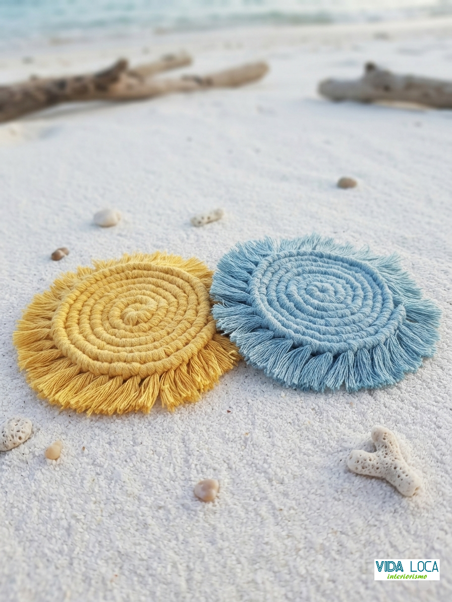 Posavasos / Sottovasi de Macramé Artesanal