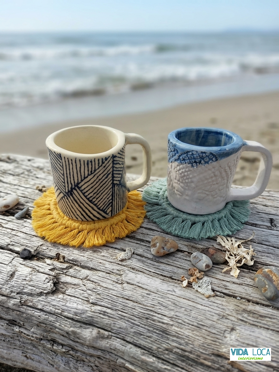 Posavasos / Sottovasi de Macramé Artesanal - Imagen 2