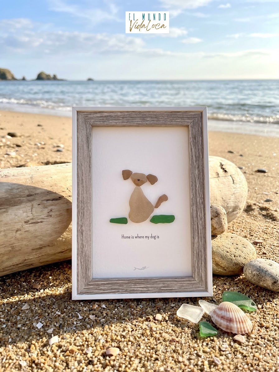 Cuadro con vidrio Perrito – Hecho a mano